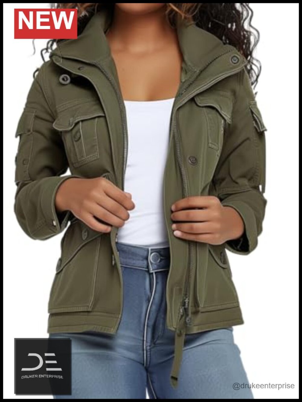Women's Long Sleeve Full Zip Jean Jacket Casual Bomber Coat Outwear